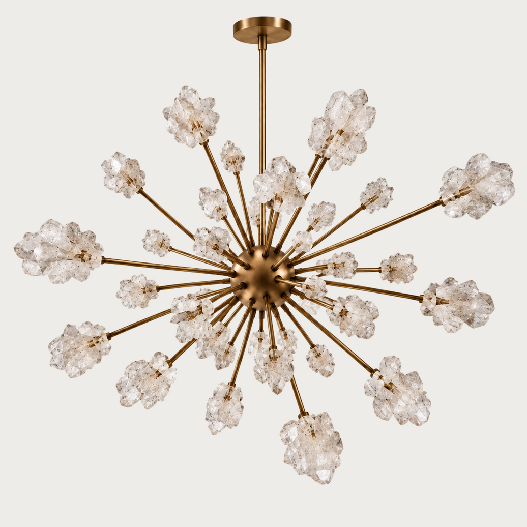 Radial Rock Crystal Chandelier