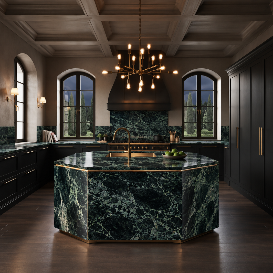 The Villeneuve Natural Stone Kitchen Island