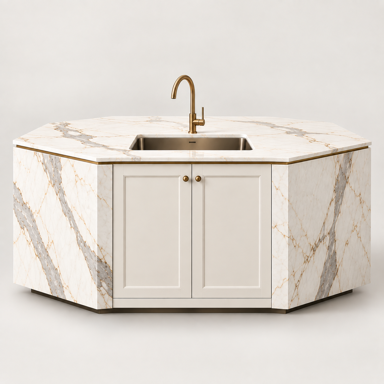 The Villeneuve Natural Stone Kitchen Island