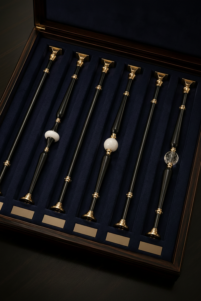 Baluster Display Case - Blank Gold Plates