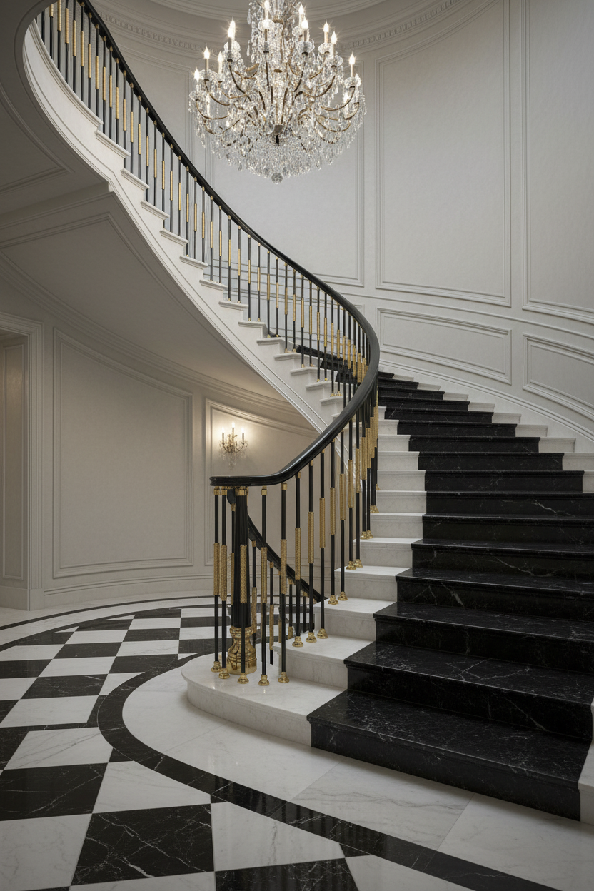 Baluster — Palatial Curved Staircase