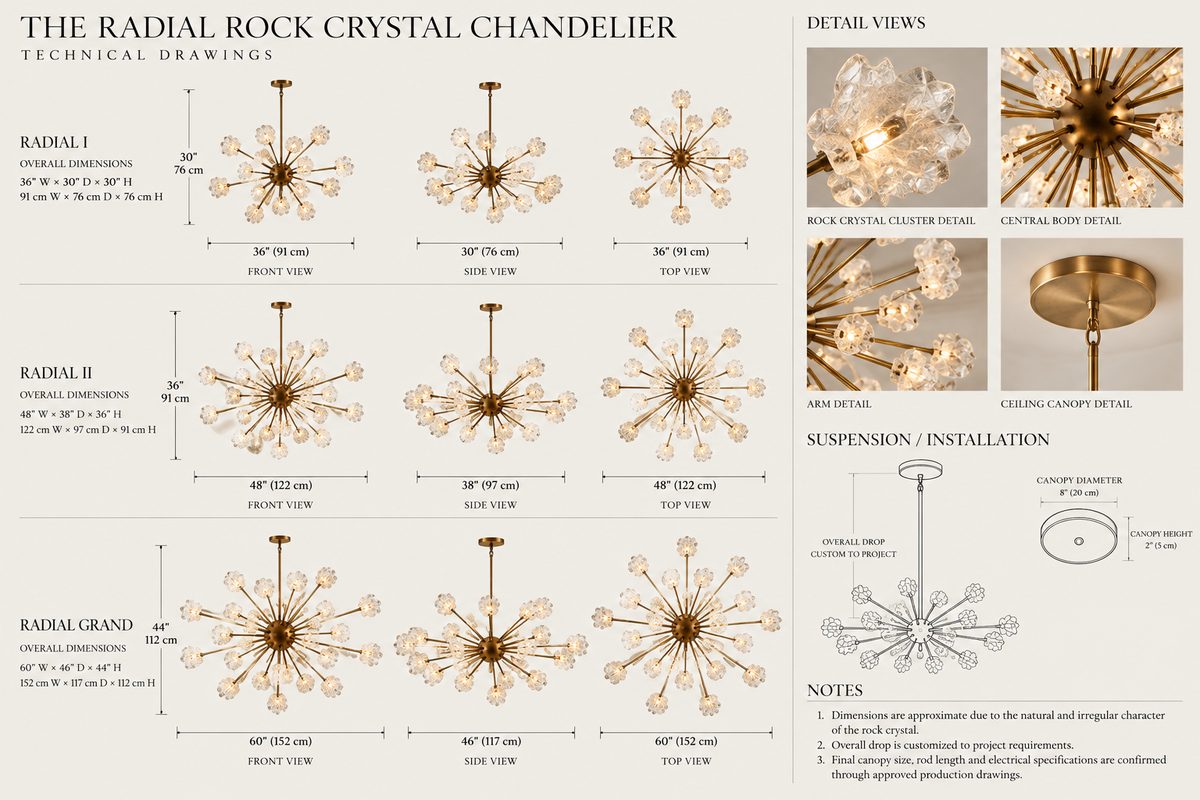 Radial Rock Crystal Chandelier