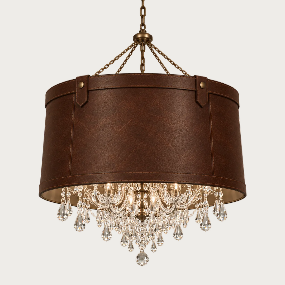 Cavendish Leather & Crystal Chandelier