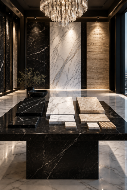 Luxury stone and marble finishes
