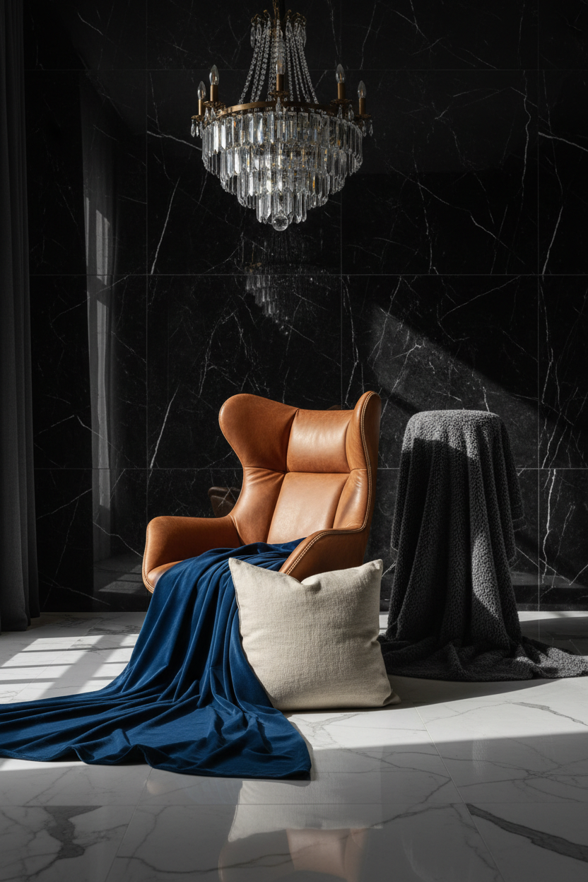 Luxury velvet linen leather and mohair textiles