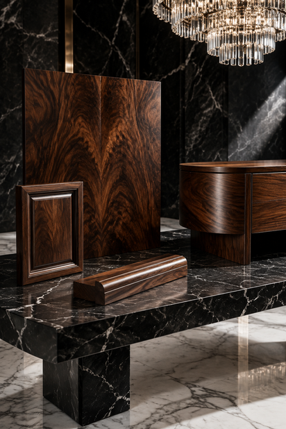 Luxury walnut wood finishes
