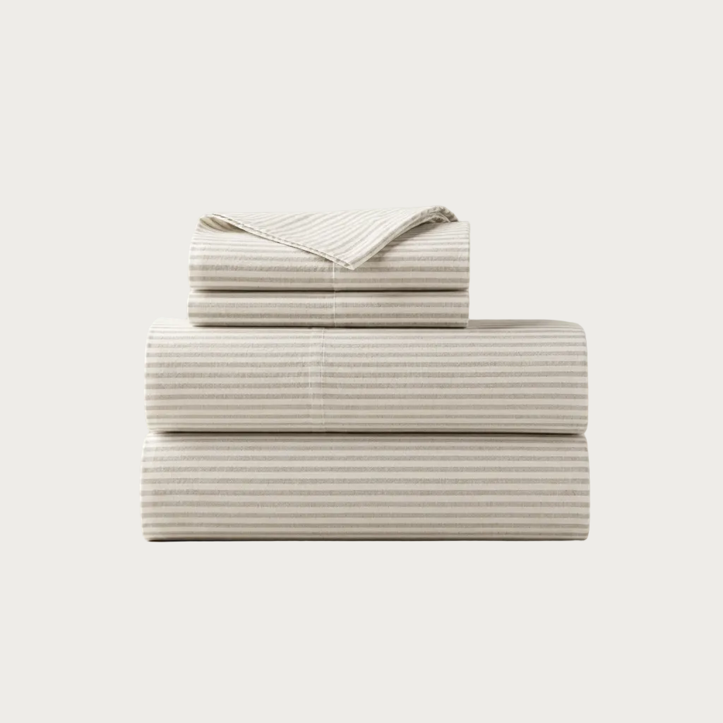 Oatmeal Stripe Sheet Set - Square Product Shot