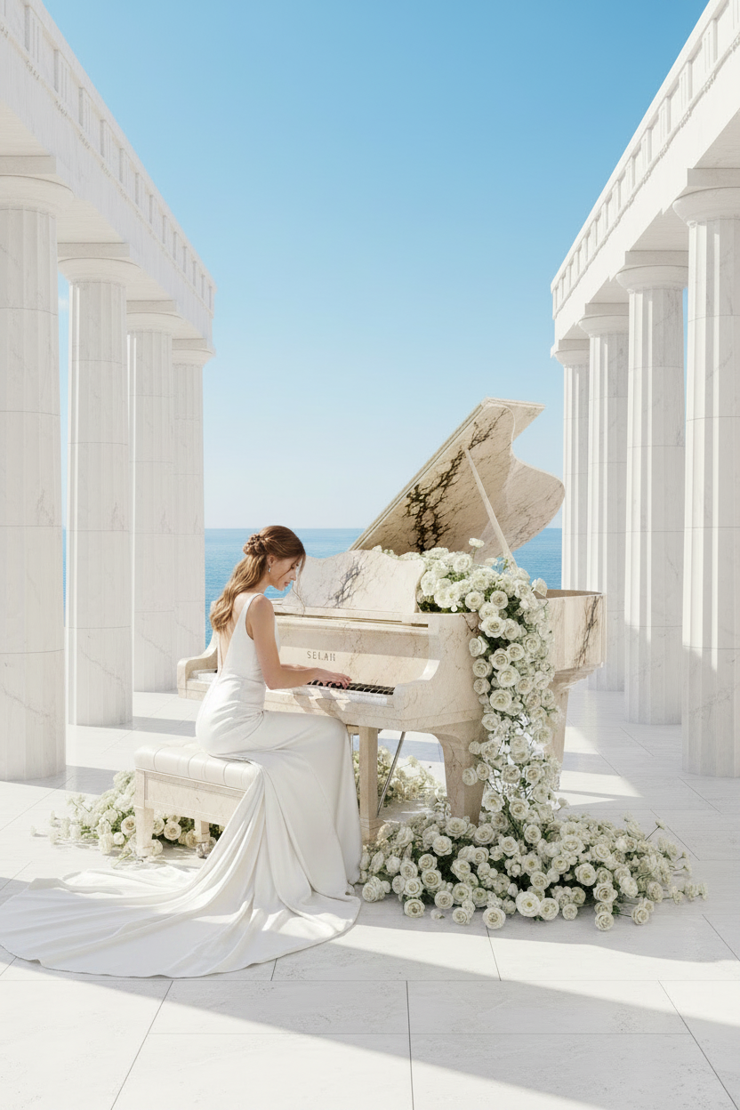 Selah Marble — Greek Temple with Pianist