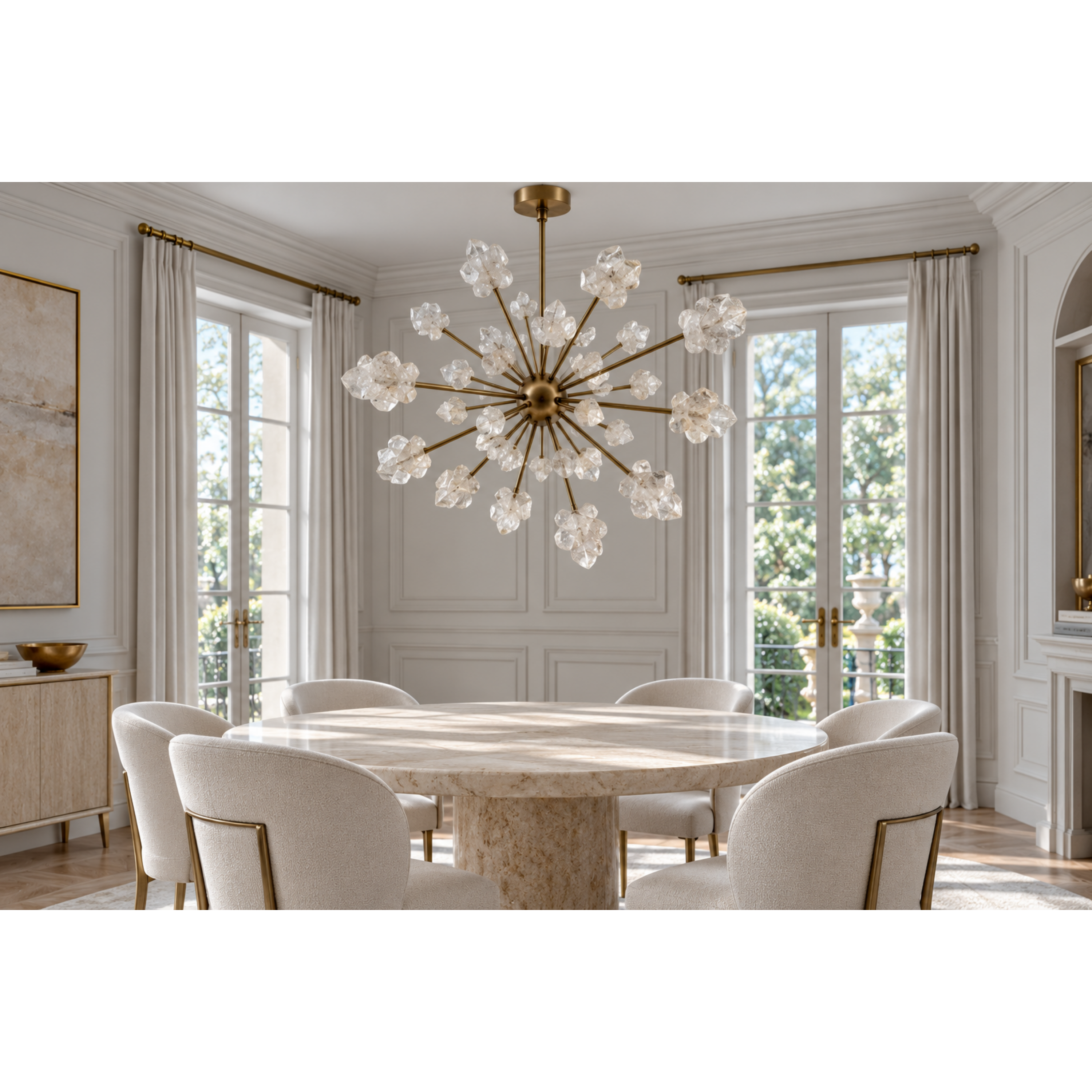 Radial Rock Crystal Chandelier