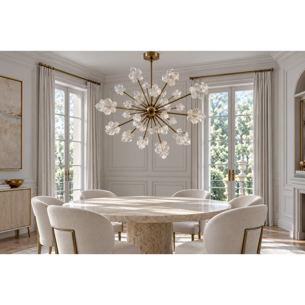 Radial Rock Crystal Chandelier