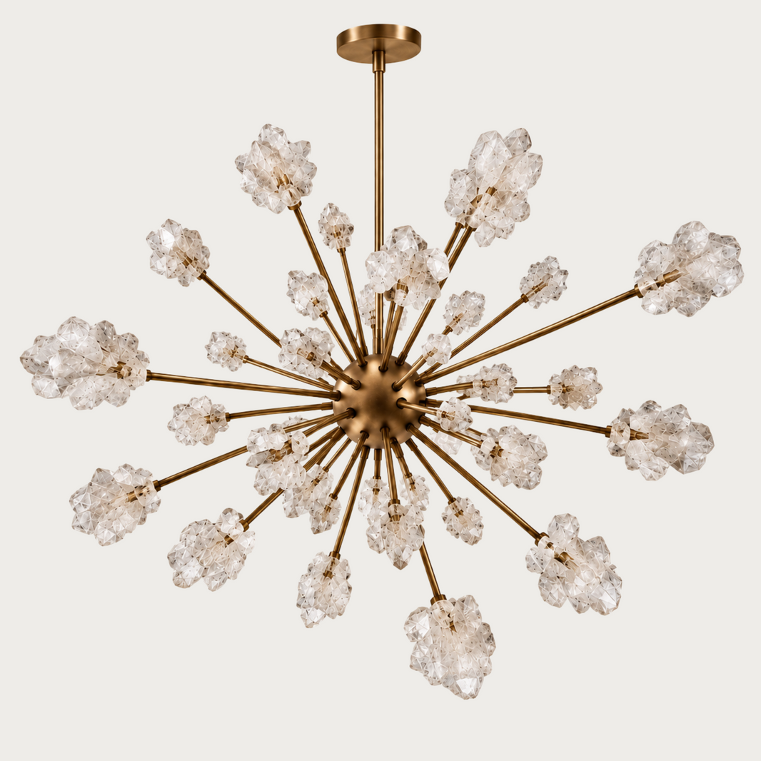 Radial Rock Crystal Chandelier