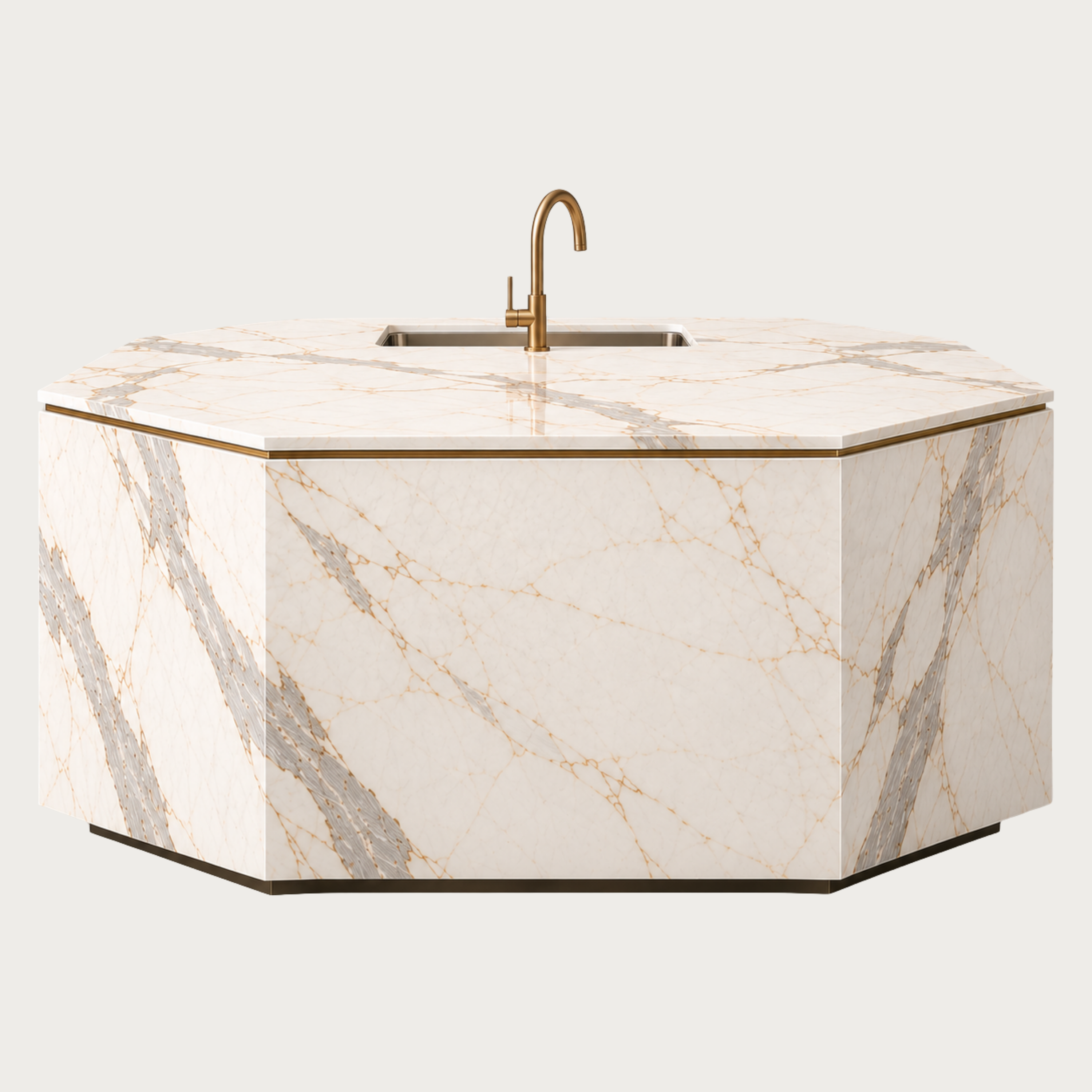 The Villeneuve Natural Stone Kitchen Island